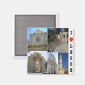 Aimant PGL031 LECCE, SALENTO, I Love, Apulia, Frigo (Recto/Verso)