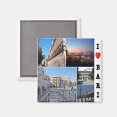 Aimant PGL039 BARI I Love, Pouilles, Italie, Frigo (Recto/Verso)