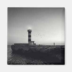 Aimant Phare au coucher du soleil
