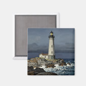 Aimant Phare côtier par nuit orageuse (Recto/Verso)