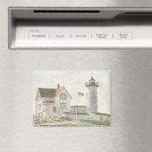 Aimant Phare de Cape Neddick Aquarelle (In Situ (Lave-vaisselle))