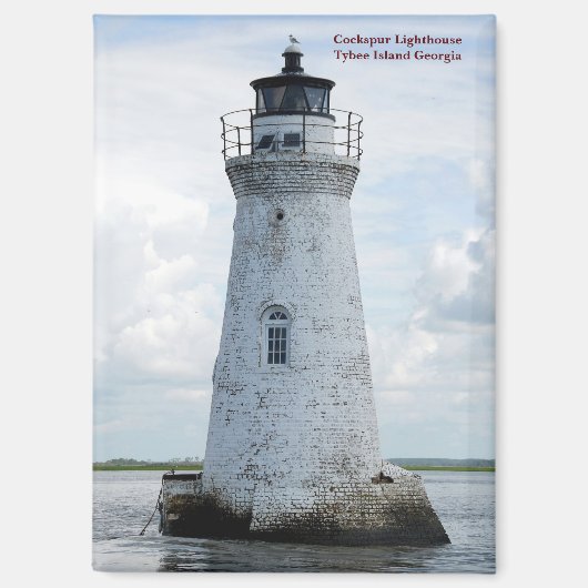 Aimant Phare de Cockspur, île Tybee, Géorgie (Recto)