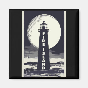 Aimant Phare de Fire Island New York Lune