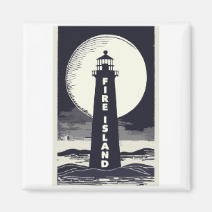 Aimant Phare de Fire Island New York Lune