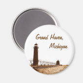 Aimant phare de grand haven michigan (Recto/Verso)