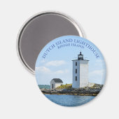 Aimant Phare de l'île néerlandaise, Rhode Island Round Ma (Recto/Verso)
