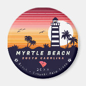 Aimant Phare de Myrtle Beach SC Retro Sunset Souvenirs (Devant)