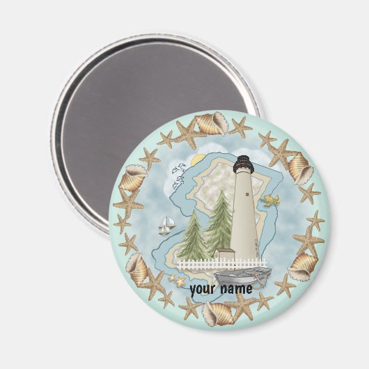 Aimant Phare de New Jersey Shells (Recto/Verso)