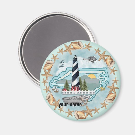 Aimant Phare de North Carolina Shells (Recto/Verso)