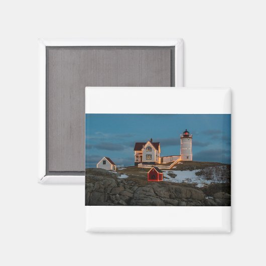 Aimant Phare de Nubble à Noël (Recto/Verso)