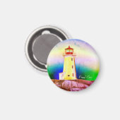 Aimant Phare de Peggy's Cove halifax Nouvelle-Écosse Cana (Recto/Verso)