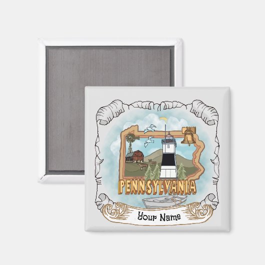 Aimant Phare de Pennsylvanie (Recto/Verso)