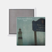 Aimant Phare de Point Amour, Terre-Neuve-et-Labrador (Recto/Verso)