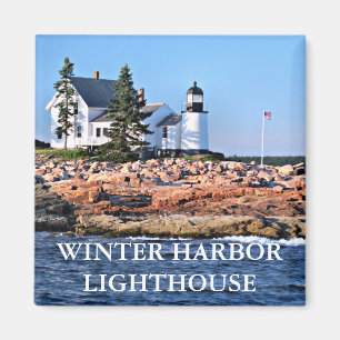 Aimant Phare de port d'hiver, Maine