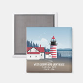 Aimant Phare de West Quoddy Head (Recto/Verso)