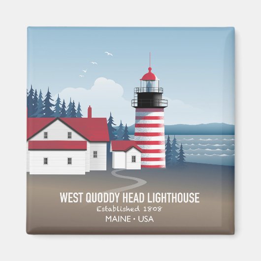 Aimant Phare de West Quoddy Head (Devant)