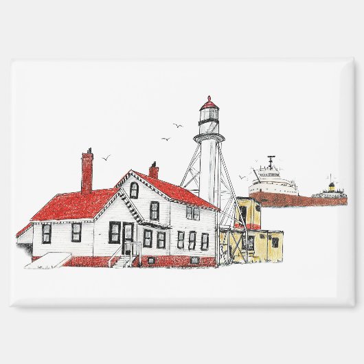 Aimant Phare de Whitefish Point avec Edmund Fitzgerald (Recto)