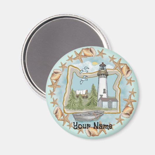 Aimant Phare d'Oregon Shells (Recto/Verso)