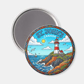 Aimant Phare du cap Spear Canada (Recto/Verso)