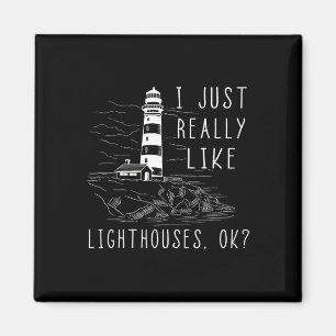 Aimant Phare Je aime vraiment les phares au bord de la me