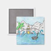 Aimant Phare Par Mer (Recto/Verso)