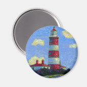 Aimant Phare Pastel et champs de lavande (Recto/Verso)