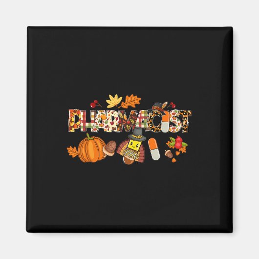 Aimant Pharmacien Leopard Casquette Automne Thanksgiving  (Devant)