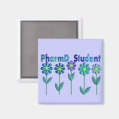 Aimant PharmD Étudiants FLEURS BLEU (Recto/Verso)