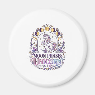 Aimant Phases de Lune Licorne sur Fond Blanc T-Shirt Lico