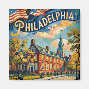 Aimant Philadelphie Indépendance Hall Van Gogh Peinture