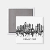 Aimant Philadelphie Pennsylvanie Skyline BW (Recto/Verso)