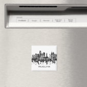 Aimant Philadelphie Pennsylvanie Skyline BW (In Situ (Lave-vaisselle))