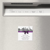 Aimant Philadelphie Skyline Etch BW Purple Enregistrer la (In Situ (Lave-vaisselle))