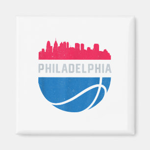 Aimant Philadelphie vintage paysage urbain rétro basket-b