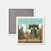 Aimant Philadelphie vintage Pennsylvanie (Recto/Verso)