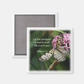 Aimant Philippiens 4:5 Fleurs papillons (Recto/Verso)