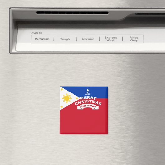 Aimant Philippine Flag Christmas : Joyeux Noël & Meilleur (In Situ (Lave-vaisselle))