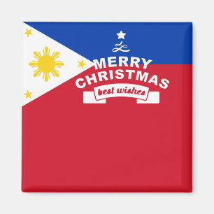 Aimant Philippine Flag Christmas : Joyeux Noël & Meilleur