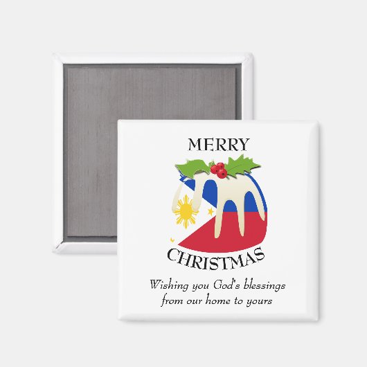 Aimant PHILIPPINES DRAPEAU Pudding de Noël (Recto/Verso)