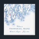 Aimant Phippsburg Maine Map Mariage élégant Favoriser<br><div class="desc">Commande rapide et facile ! Ces magnets de carte Phippsburg dans le Maine sont parfaits pour accueillir vos invités hors de la ville au 1774 Inn avec des cadeaux de bienvenue. Ou vous pouvez customiser des magnets Maine individuels pour votre mariage. Déplacez le coeur en cliquant sur "Editer à l'aide...</div>