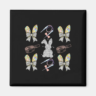 Aimant Phlébotomie à nœud coquet Lapin de Pâques Phléboto