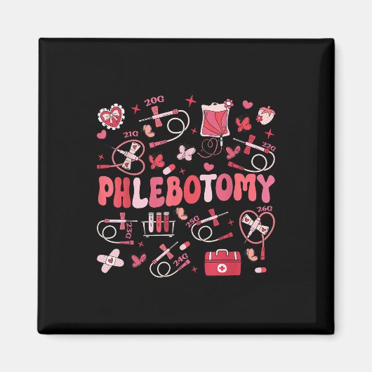 Aimant Phlebotomiste Coeur Phlebotomie Infirmière Tech Ca (Devant)