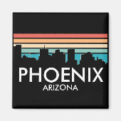 Aimant Phoenix Arizona Retro Sunset Skyline (Devant)