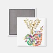 Aimant Phoenix et le Dragon Oriental Ying Yang Design (Recto/Verso)