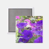 Aimant photo à fleurs violettes (Recto/Verso)