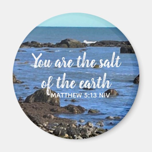 Aimant Photo Atlantic Ocean Bible Verse Encouragement (Devant)