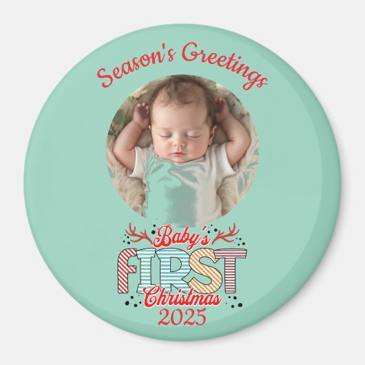Aimant Photo BABY'S First Christmas Personalize (Devant)