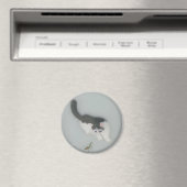 Aimant Photo chinoise de chat en soie (In Situ (Lave-vaisselle))