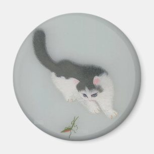 Aimant Photo chinoise de chat en soie