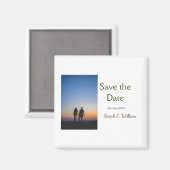 Aimant Photo classique blanc élégant typographie mariage (Recto/Verso)